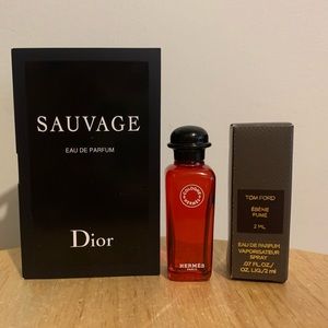 Hermès Tom Ford Ébène fumé Dior sauvage trio bundle